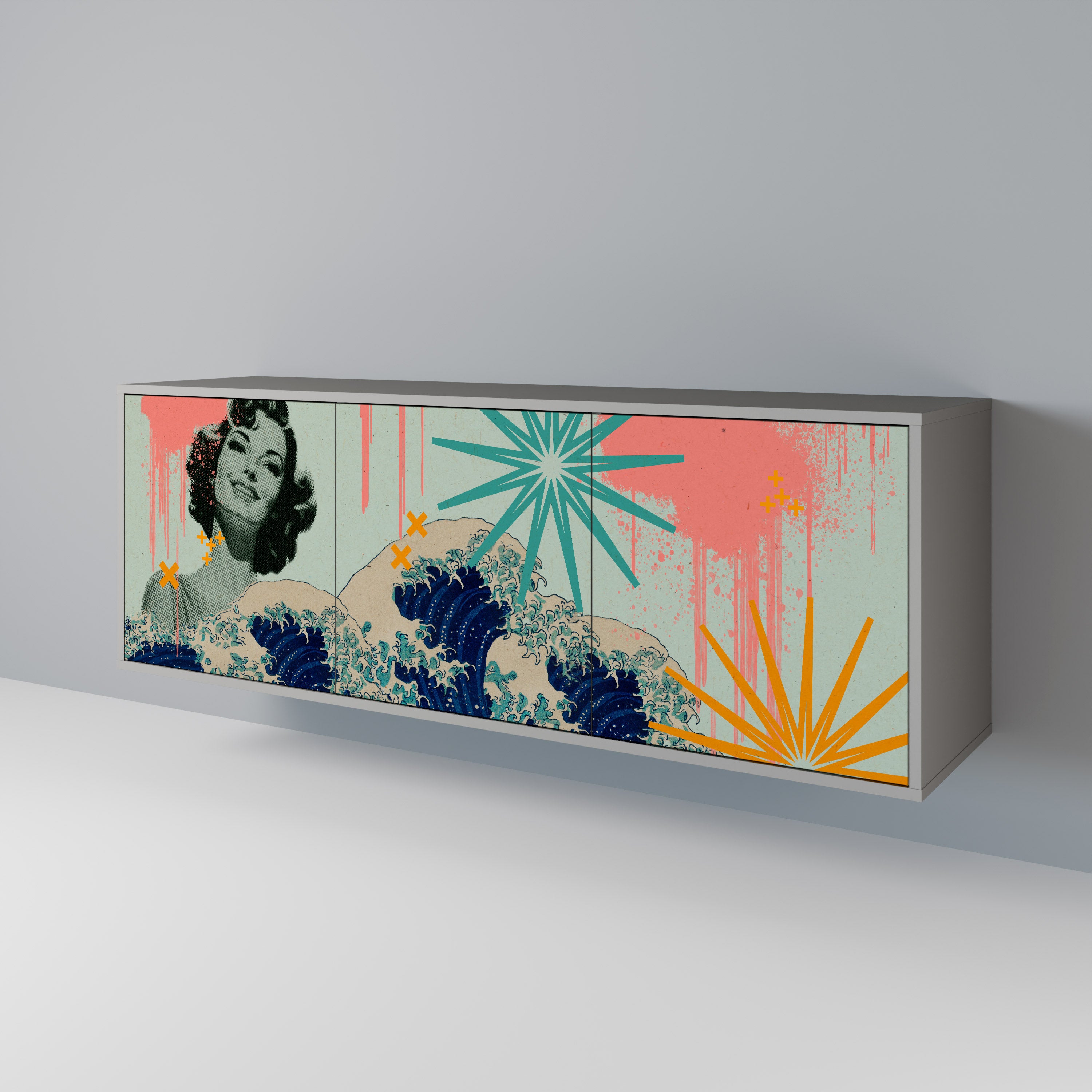 KANAGAWA BEAUTY 3-Door Sideboard