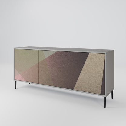BEIGE GEOMETRY Skänk med tre dörrar