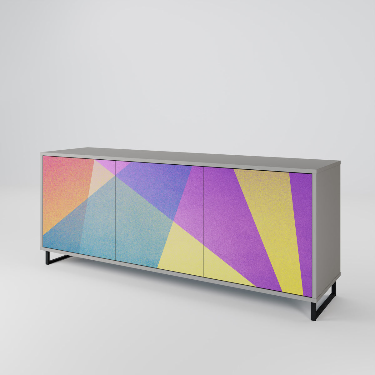 BRIGHT GEOMETRY Skänk med tre dörrar