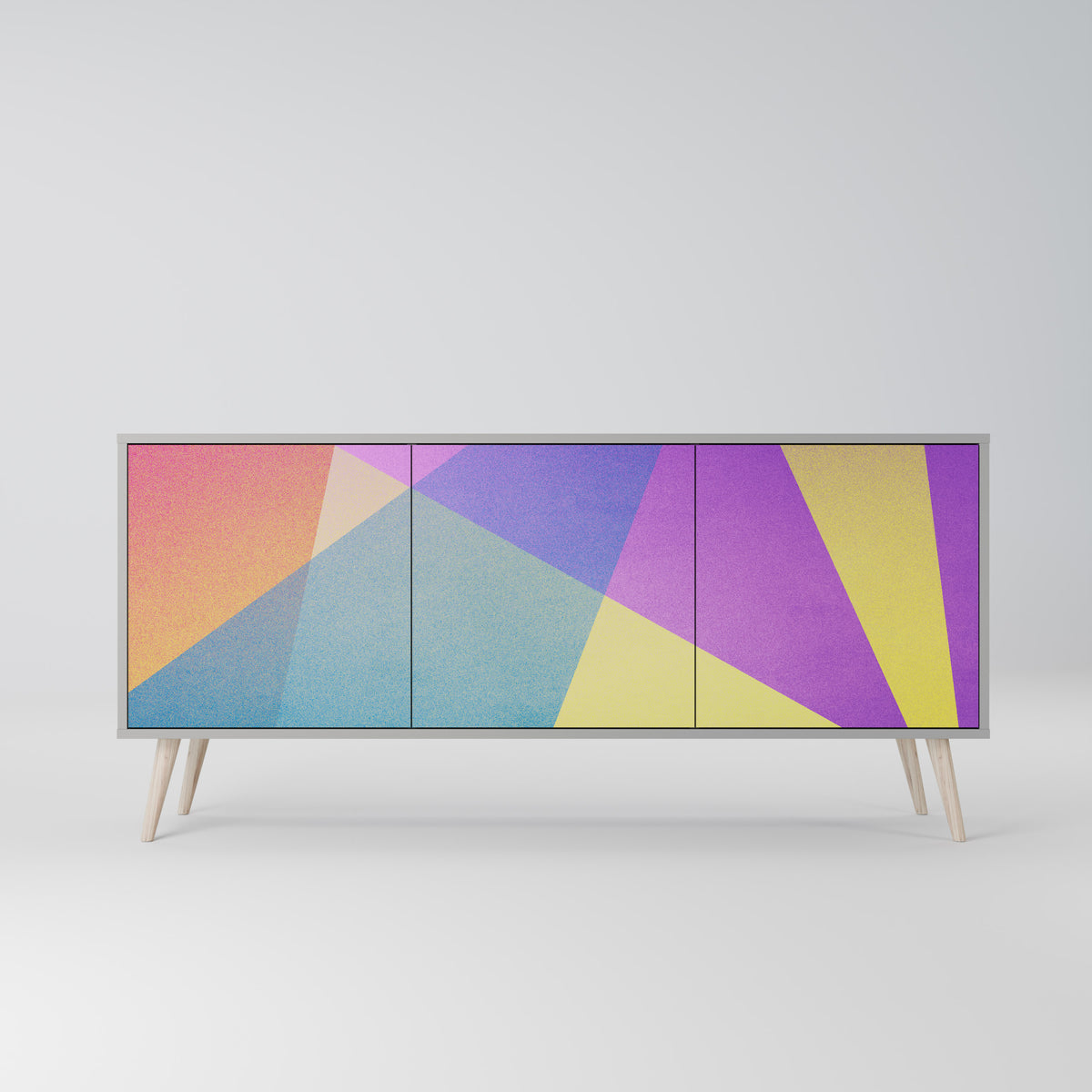 BRIGHT GEOMETRY Skänk med tre dörrar