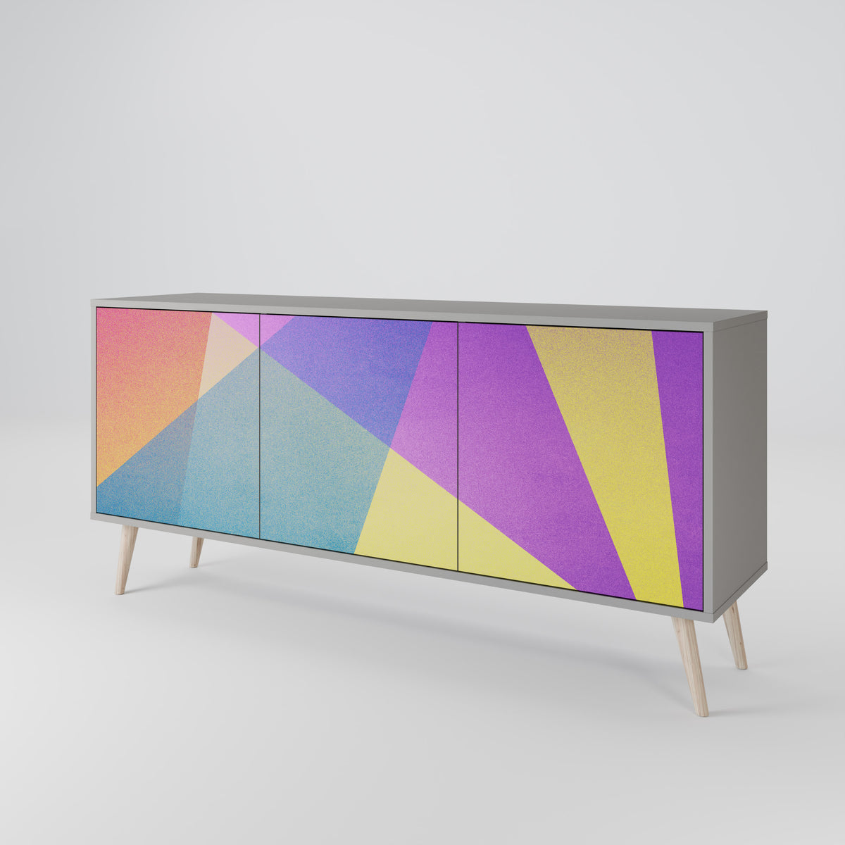 BRIGHT GEOMETRY Skänk med tre dörrar