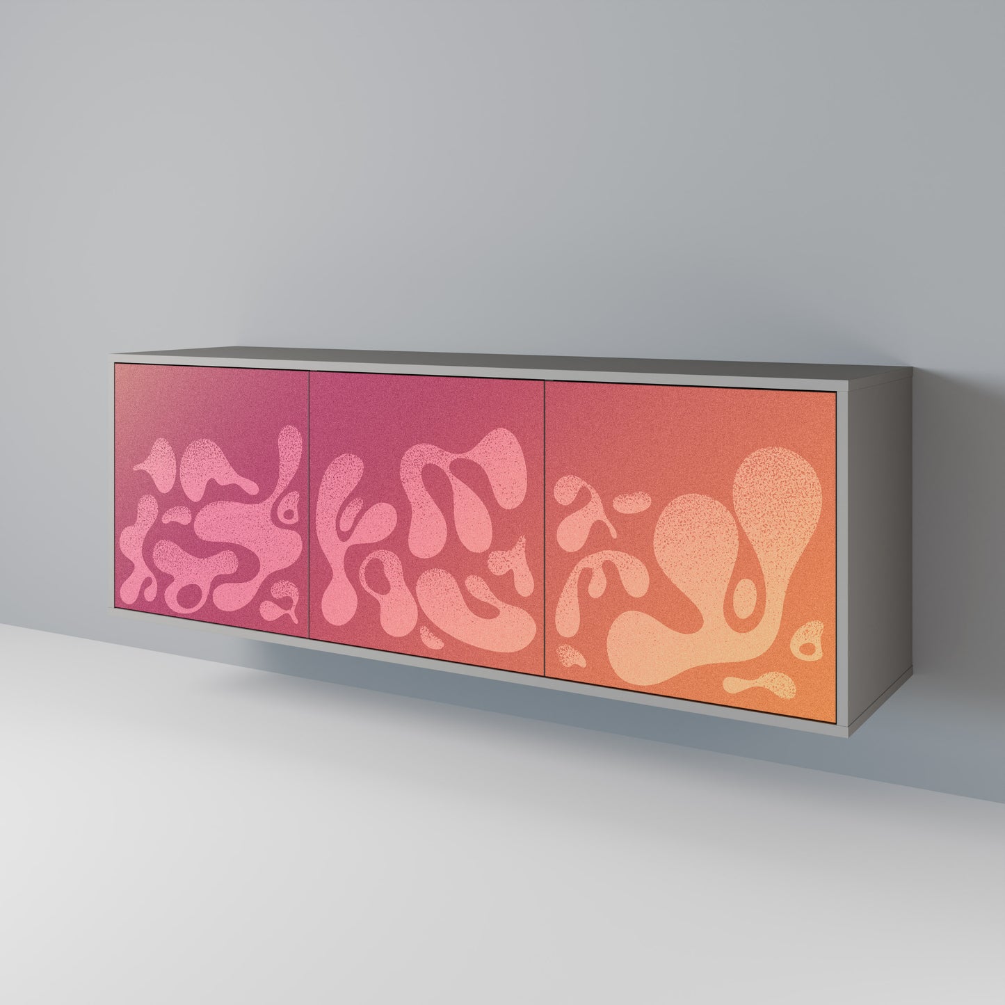 IRREGULAR PINK 3-Door Sideboard in Grey Finish