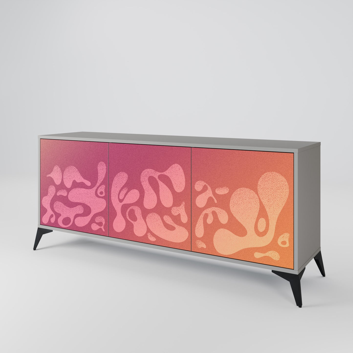 IRREGULAR PINK 3-Door Sideboard in Grey Finish