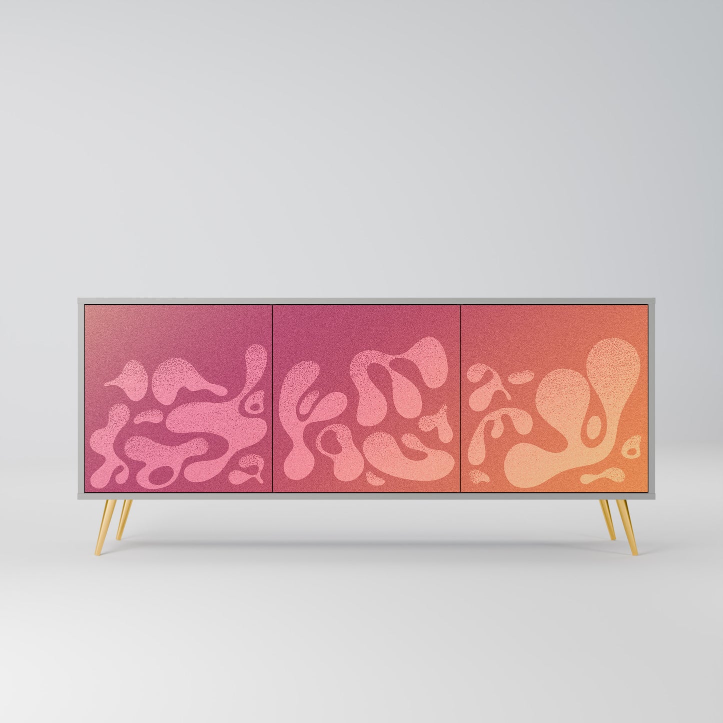 IRREGULAR PINK 3-Door Sideboard in Grey Finish
