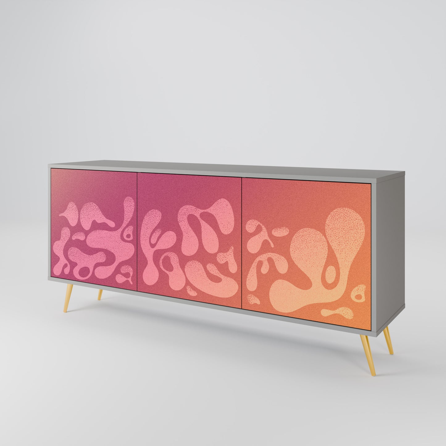 IRREGULAR PINK 3-Door Sideboard in Grey Finish