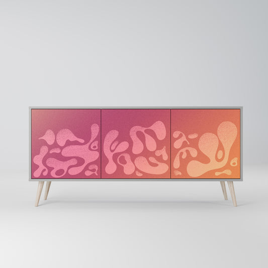IRREGULAR PINK 3-Door Sideboard in Grey Finish