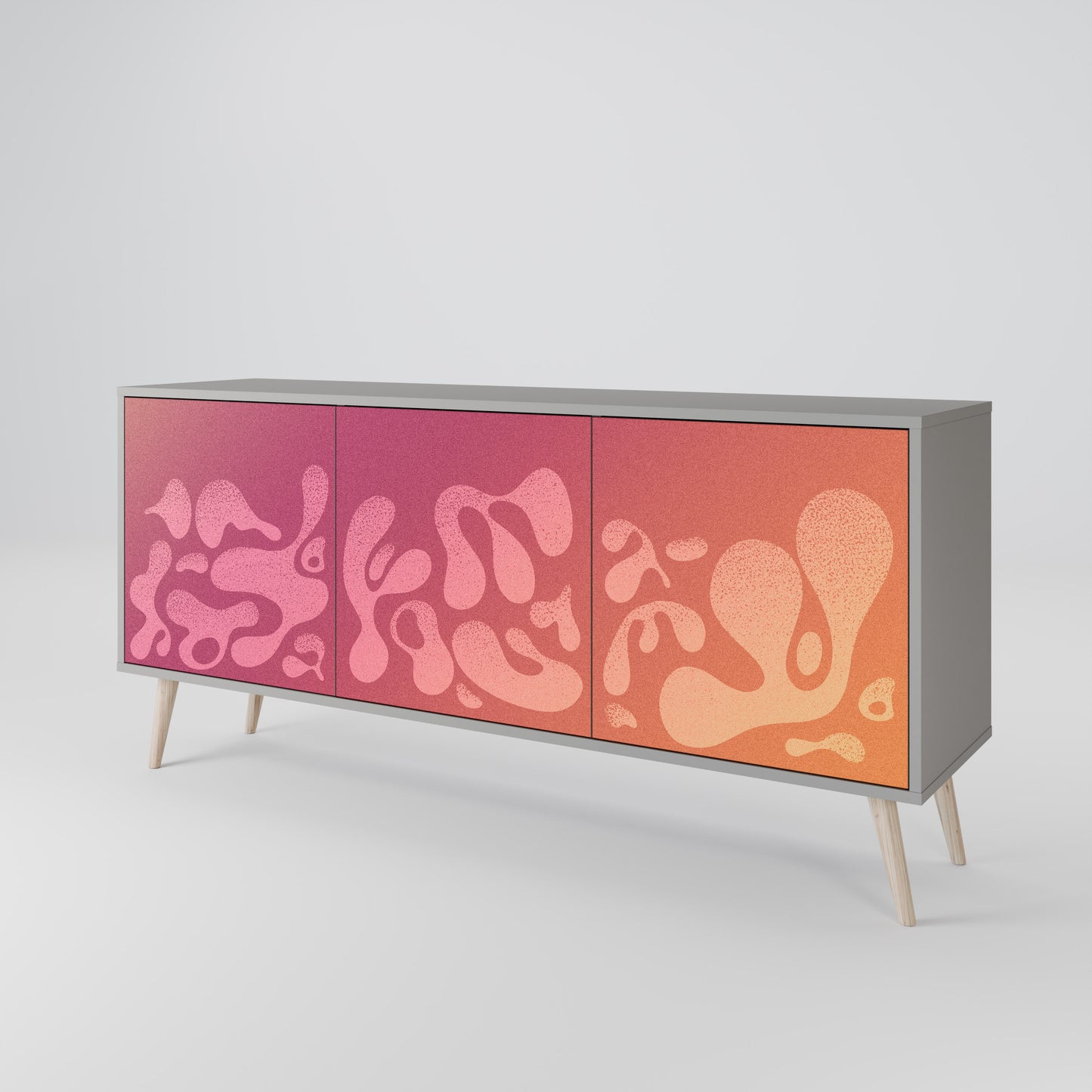 IRREGULAR PINK 3-Door Sideboard in Grey Finish