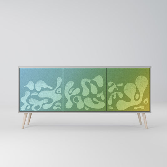 IRREGULAR BLUE 3-Door Sideboard in Grey Finish