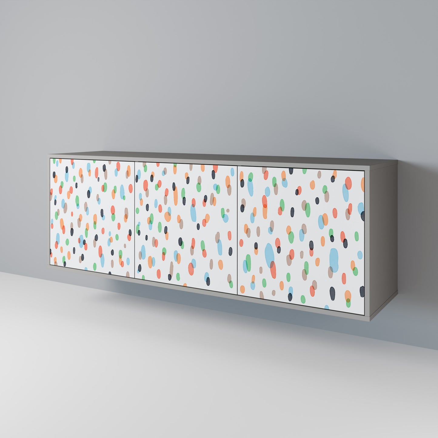 ENERGETIC SPOTS 3-Door Sideboard in Grey Finish