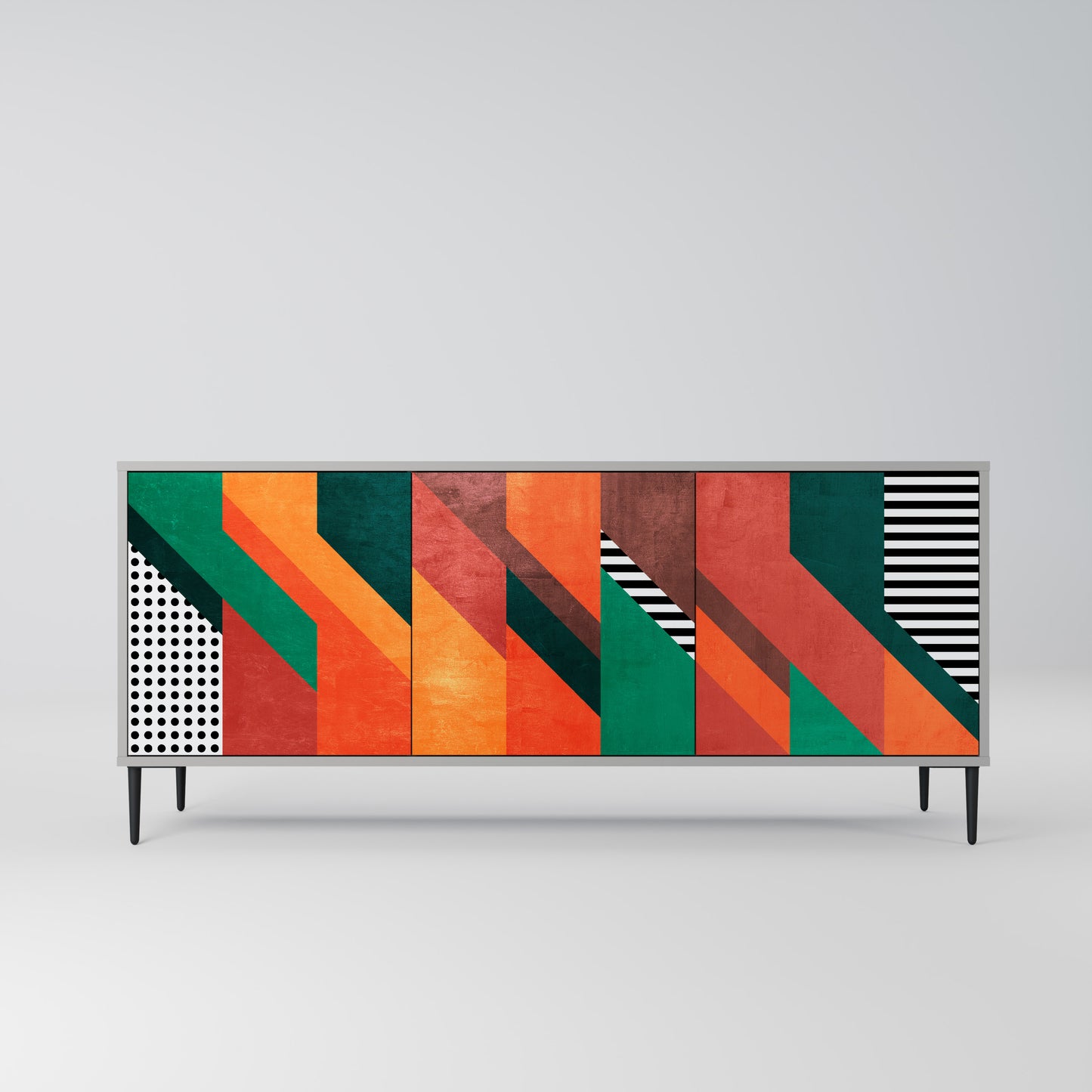 MAKESHIFT ARTISTRY 3-Door Sideboard in Grey Finish