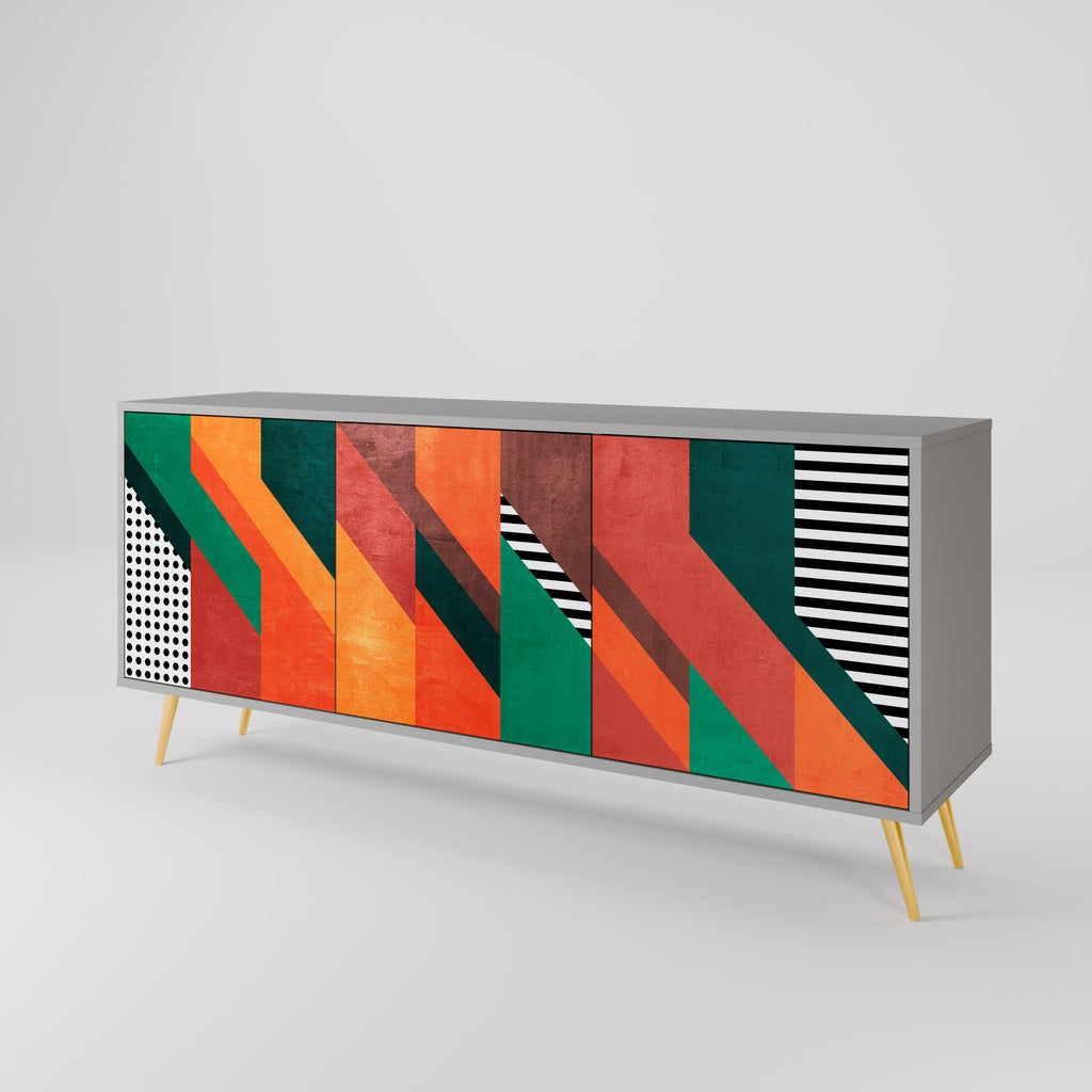 MAKESHIFT ARTISTRY 3-Door Sideboard in Grey Finish