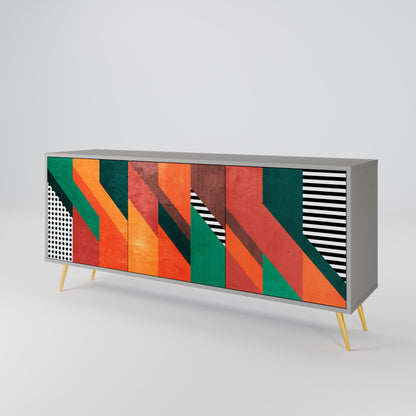 MAKESHIFT ARTISTRY 3-Door Sideboard in Grey Finish