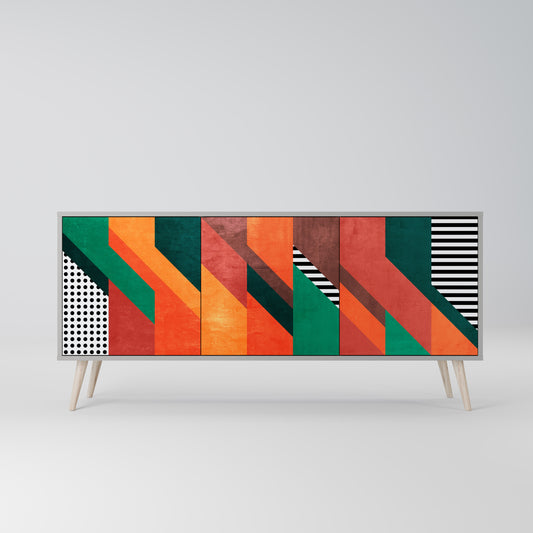 MAKESHIFT ARTISTRY 3-Door Sideboard in Grey Finish