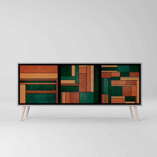 EARTHY FIGURES 3-Door Sideboard in Grey Finish