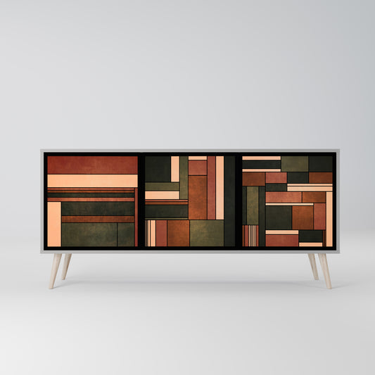 FIGURES OF NATURE 3-Door Sideboard in Grey Finish