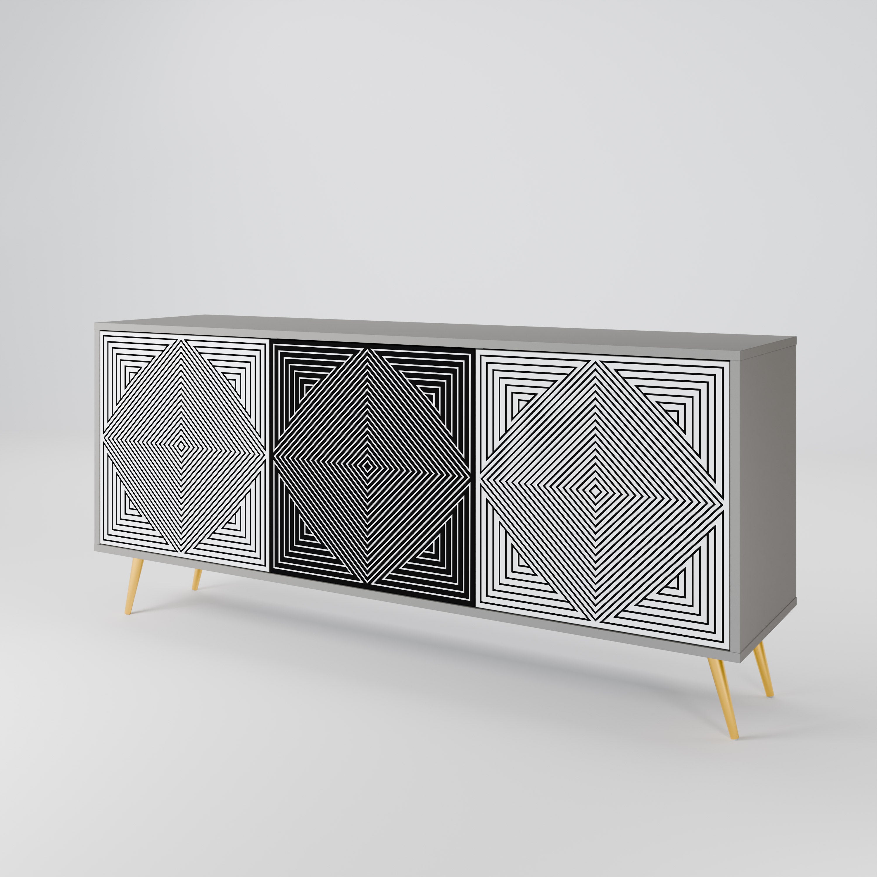 POLYGON ILLUSION 3-Door Sideboard
