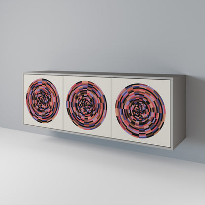 BROWN CIRCLES Skänk med tre dörrar