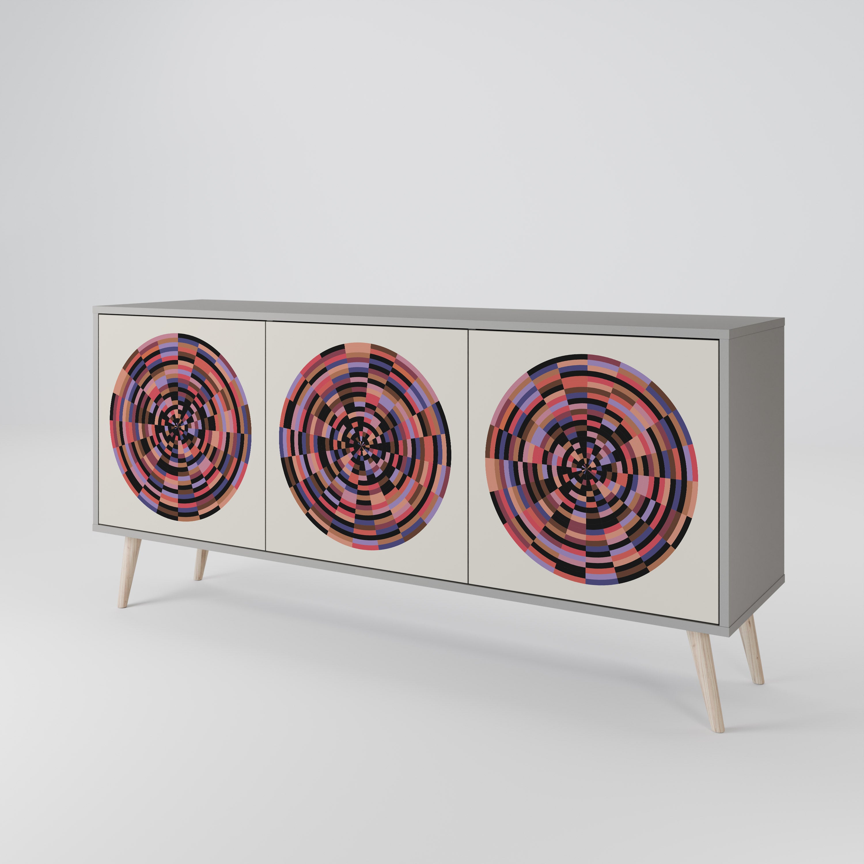 BROWN CIRCLES 3-Door Sideboard