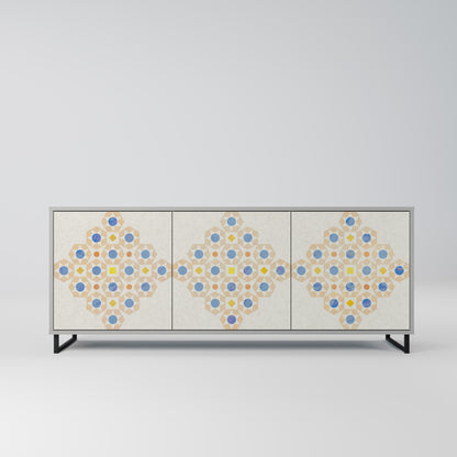 PATTERNED PRISM 3-Door Sideboard in Grey Finish