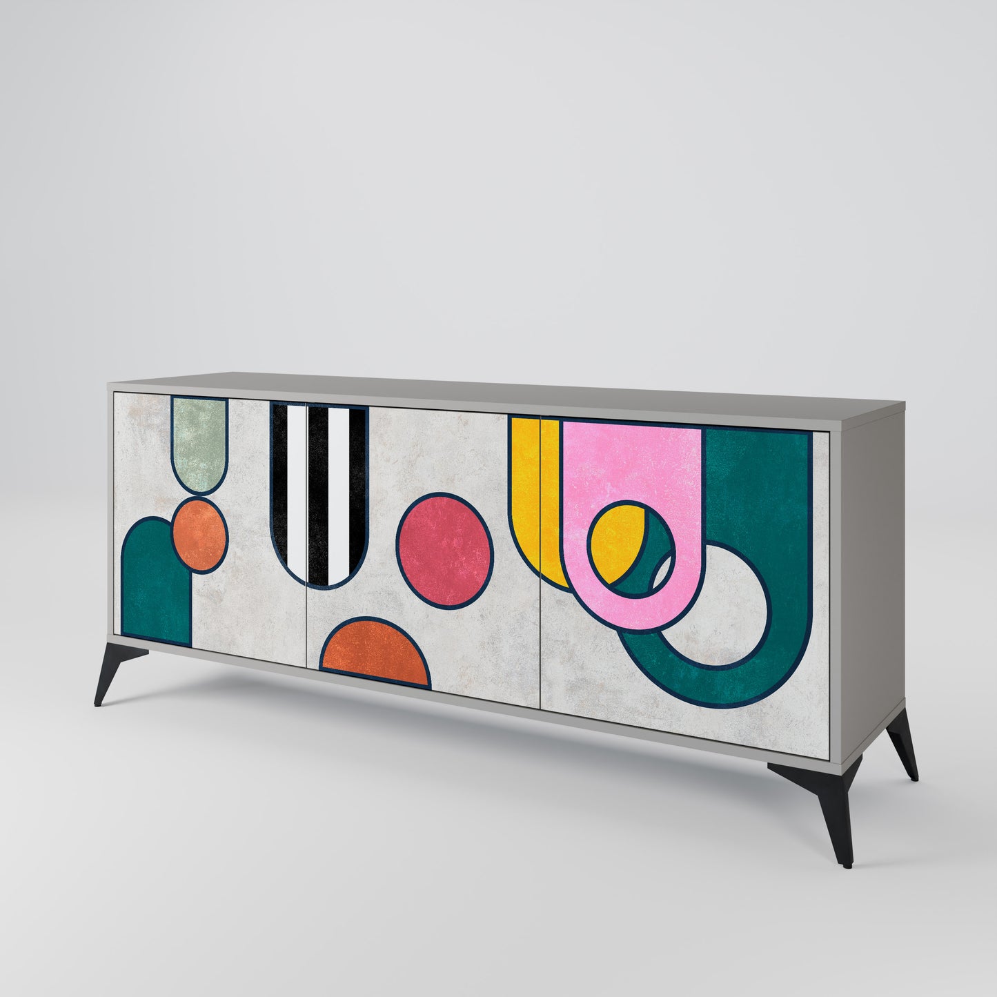 COOL STORY 3-Door Sideboard in Grey Finish
