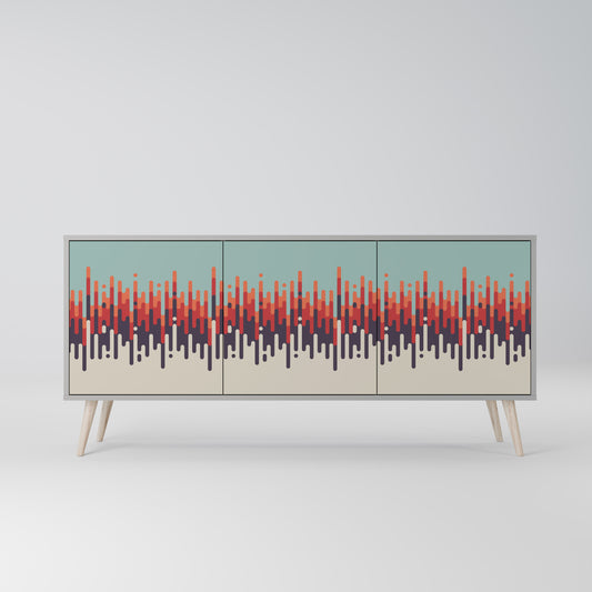 CHROMA CONTOURS 3-Door Sideboard in Grey Finish
