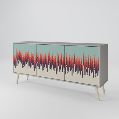 CHROMA CONTOURS 3-Door Sideboard in Grey Finish