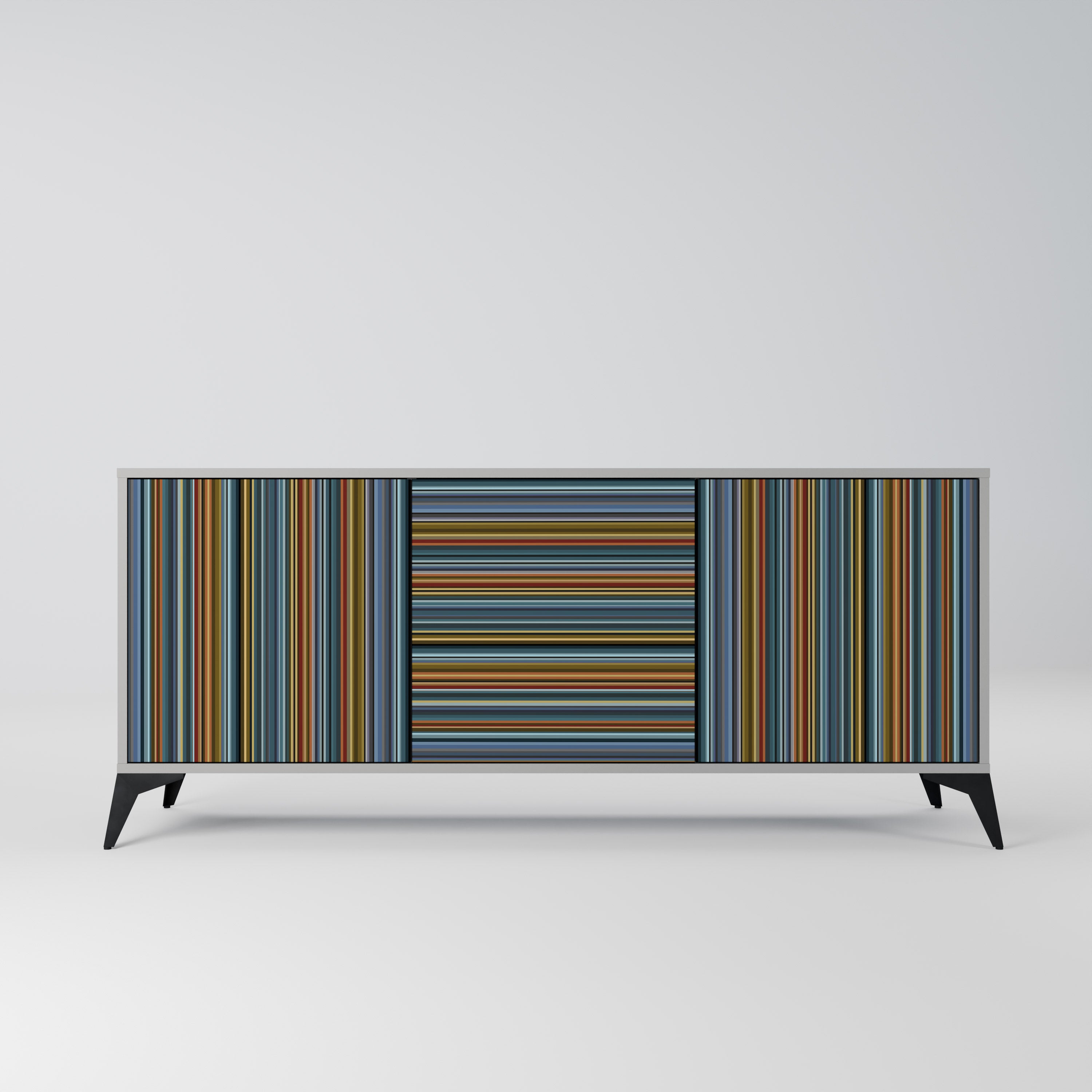 LINEOUT SPECTRUM 3-Door Sideboard in Grey Finish
