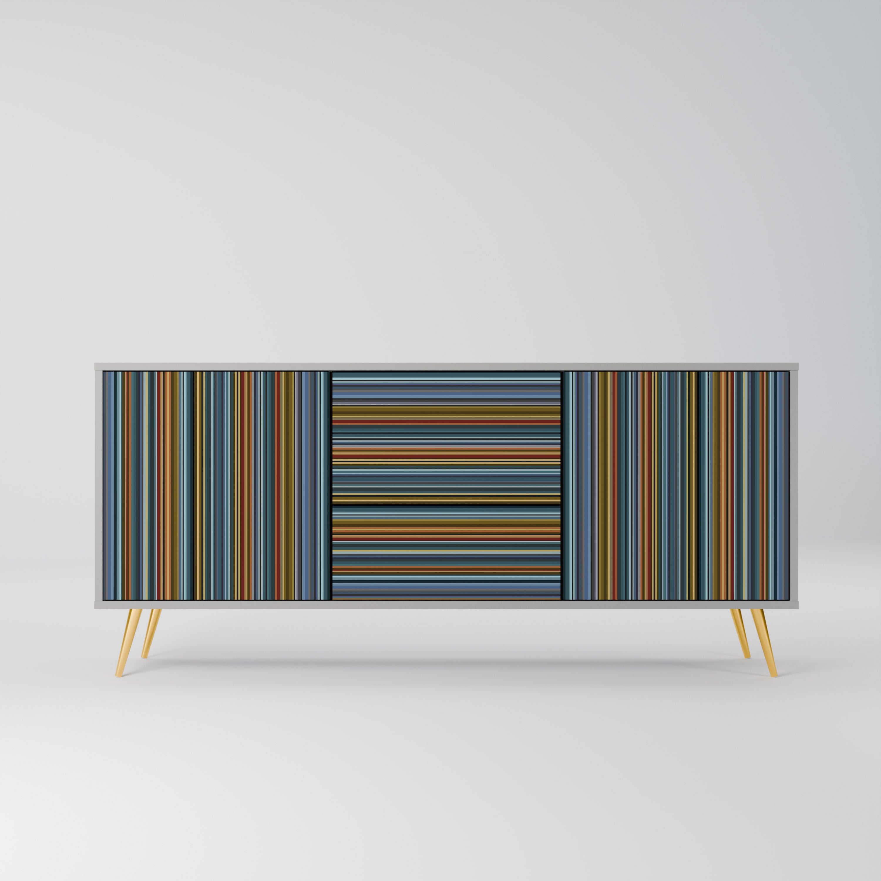LINEOUT SPECTRUM 3-Door Sideboard in Grey Finish