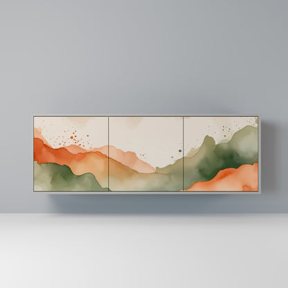 WATERCOLOUR PEAKS 3-Door Sideboard in Grey Finish