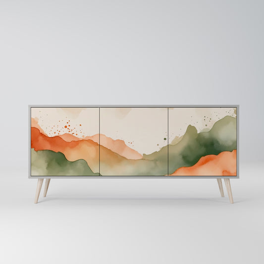 WATERCOLOUR PEAKS 3-Door Sideboard in Grey Finish