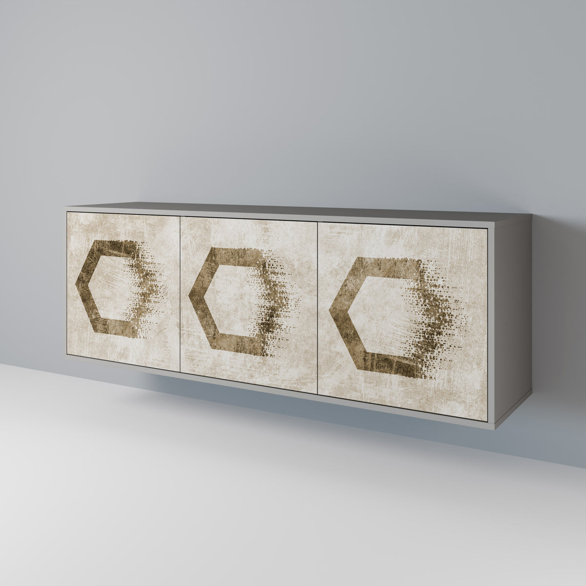 HEXAGONAL SHAPES Skänk med tre dörrar
