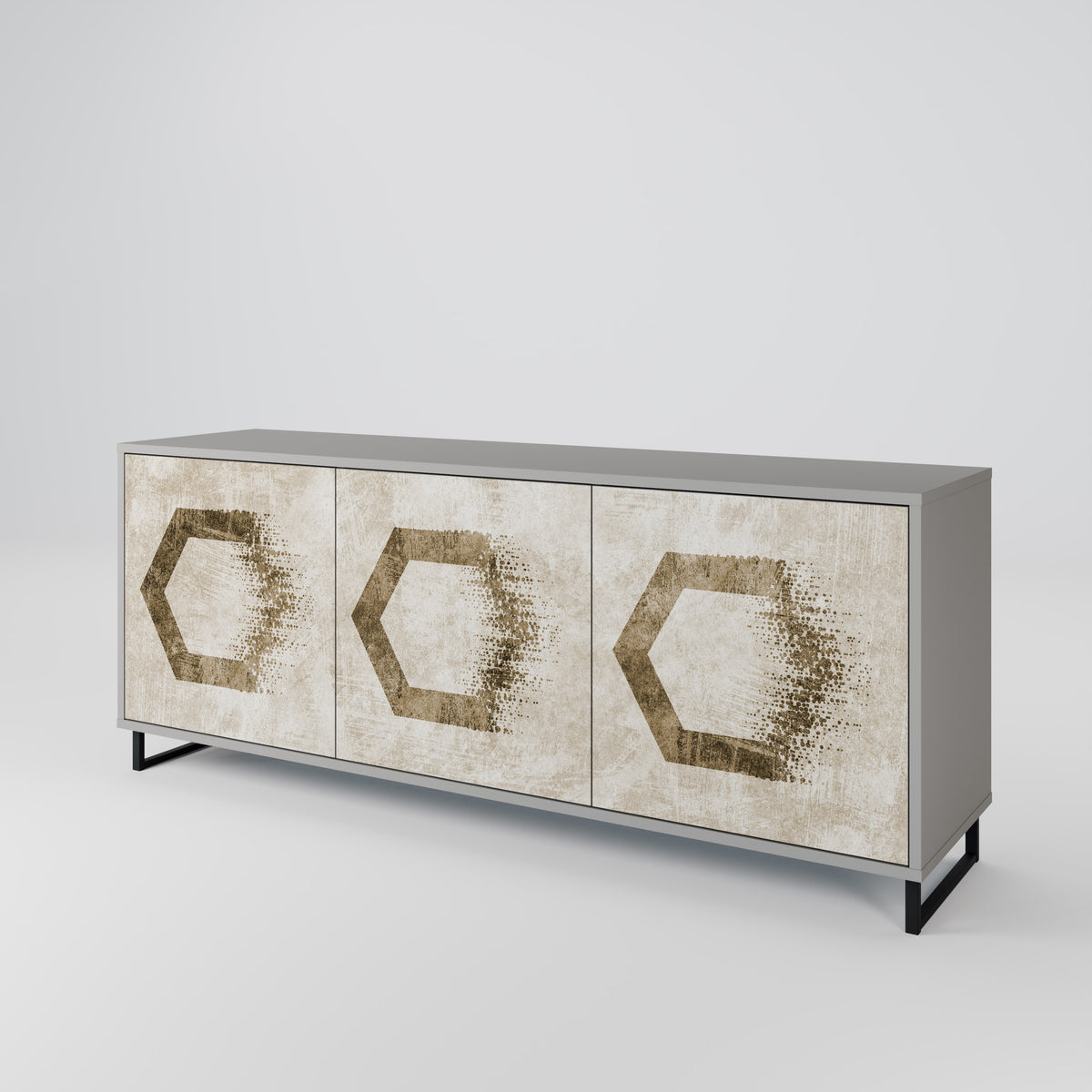 HEXAGONAL SHAPES Skänk med tre dörrar