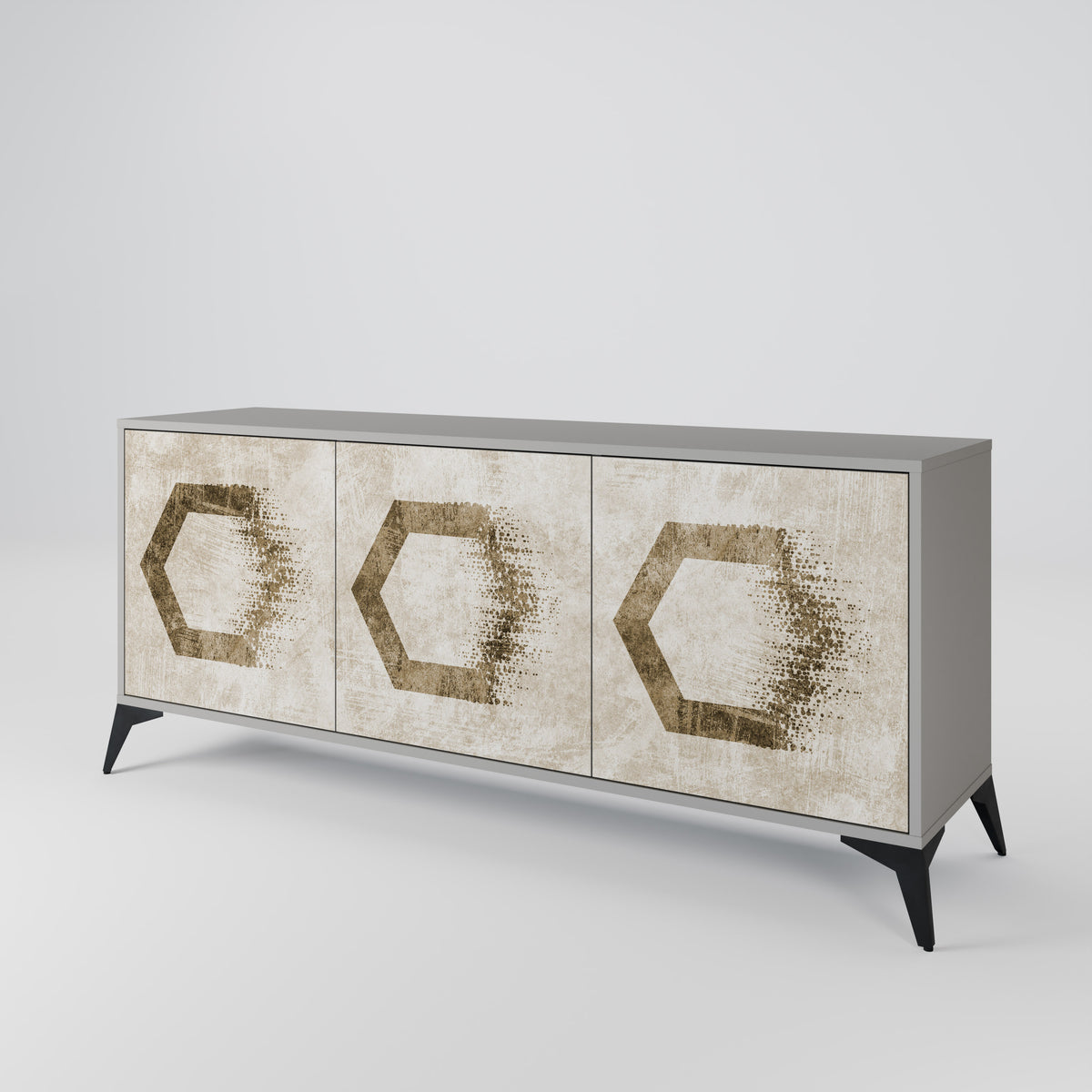 HEXAGONAL SHAPES Skänk med tre dörrar