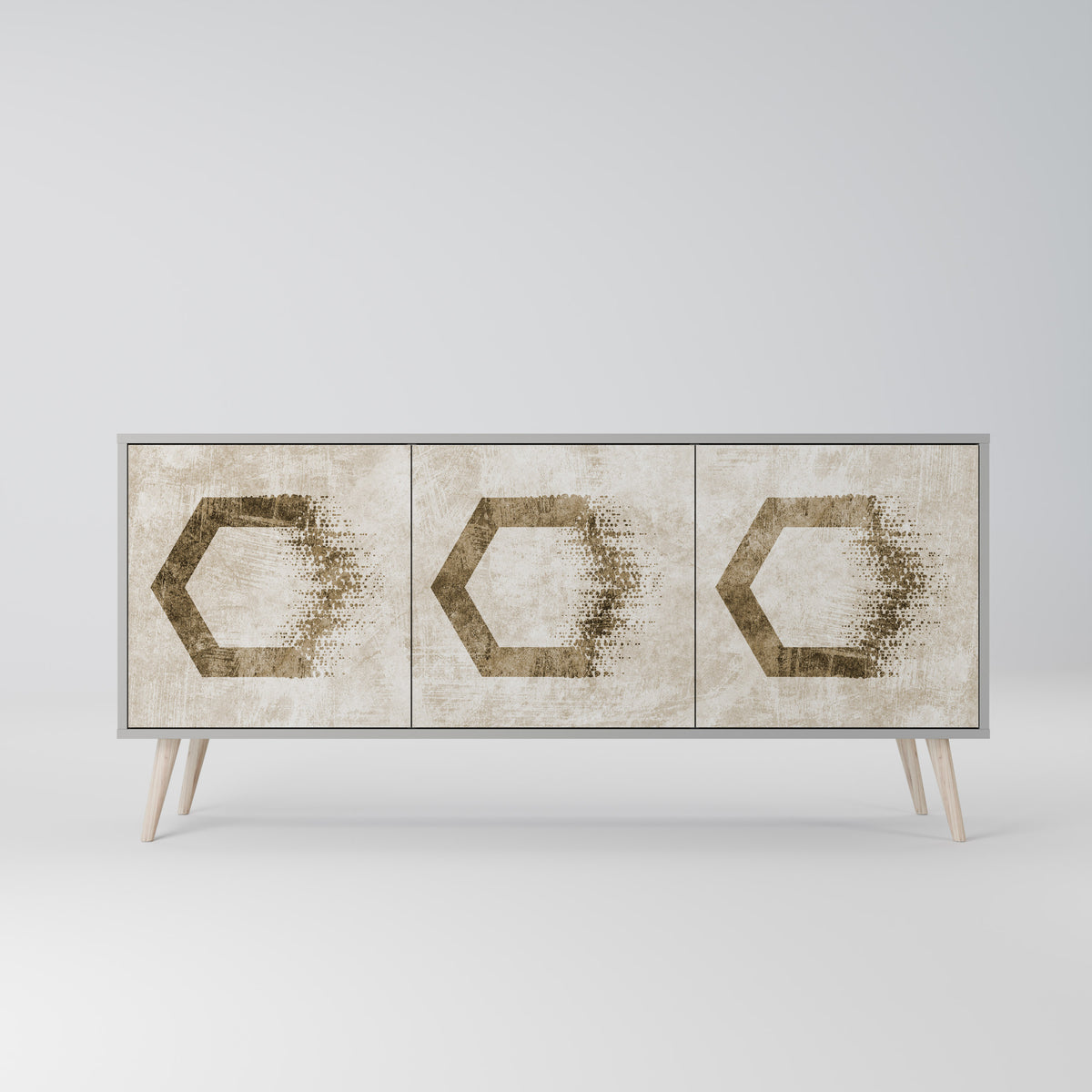 HEXAGONAL SHAPES Skänk med tre dörrar