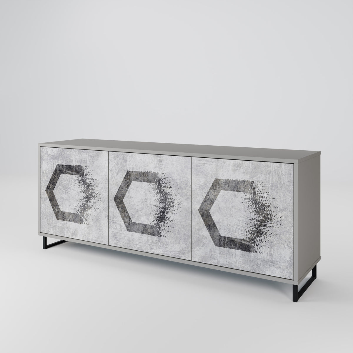 HEXAGONAL FIGURES Skänk med tre dörrar