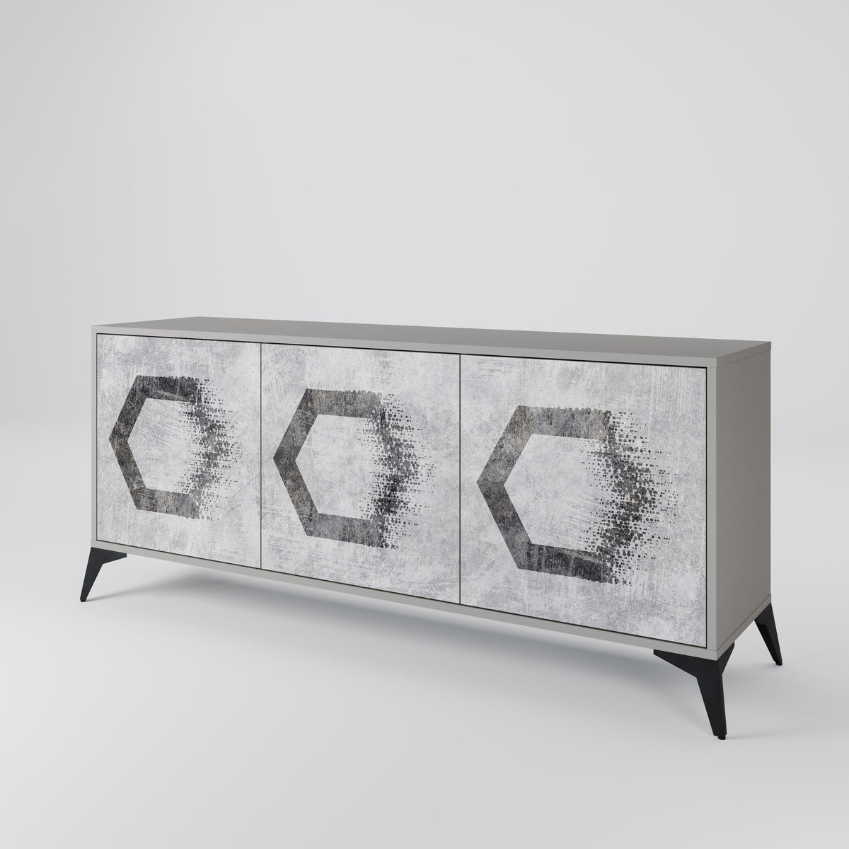 HEXAGONAL FIGURES Skänk med tre dörrar