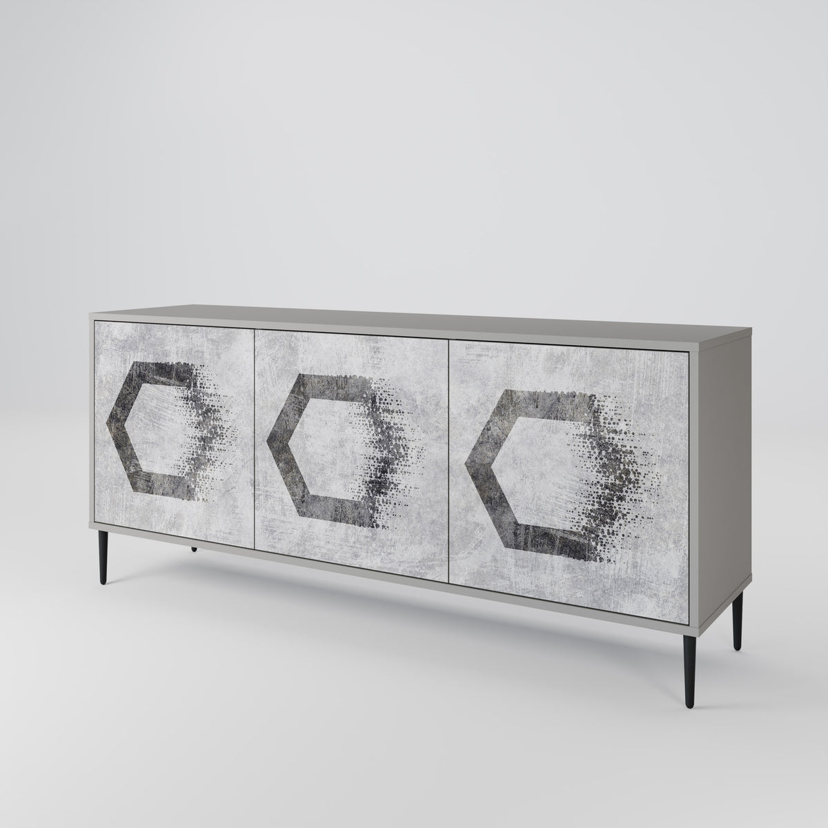 HEXAGONAL FIGURES Skänk med tre dörrar