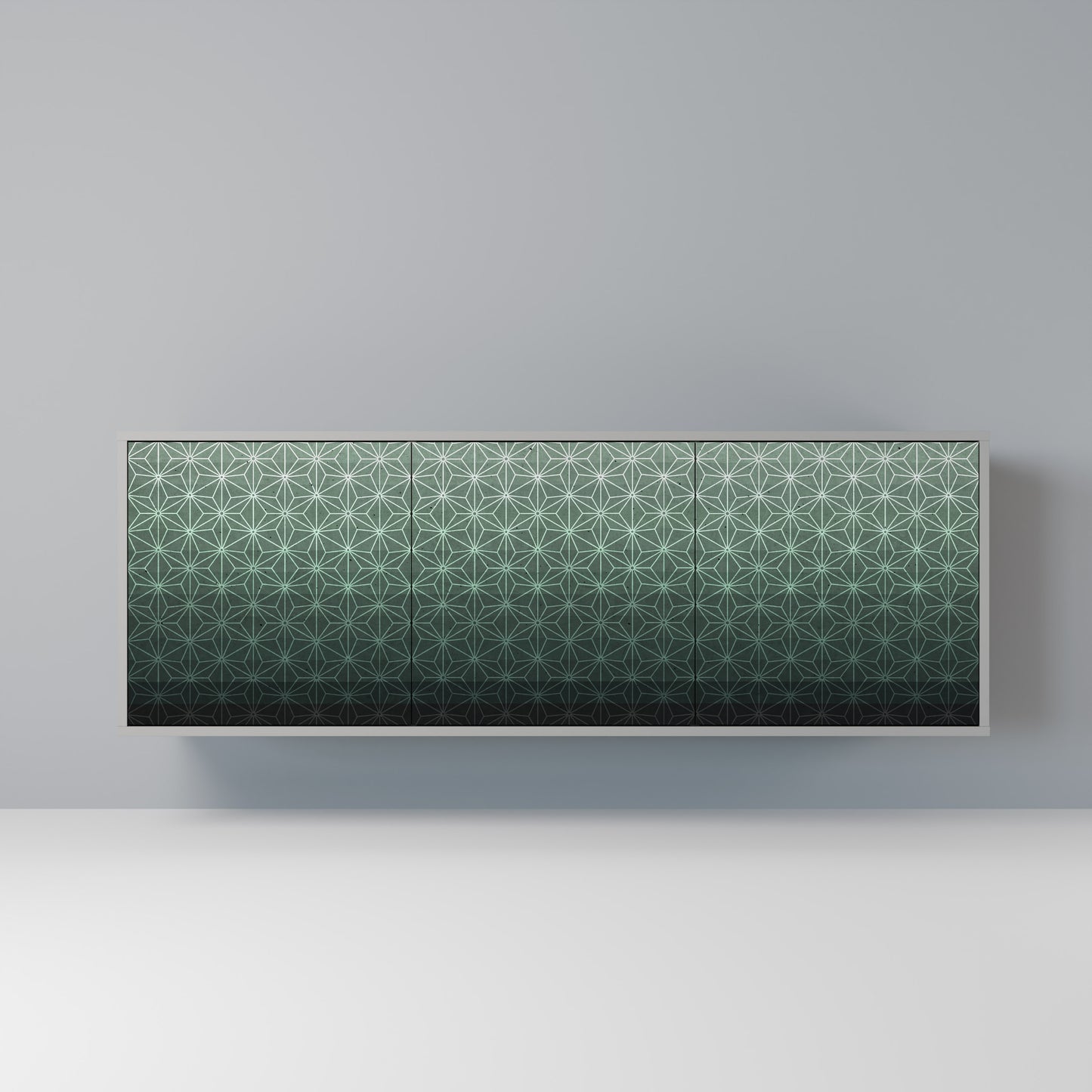 ORNAMENTAL GLIMMER 3-Door Sideboard in Grey Finish