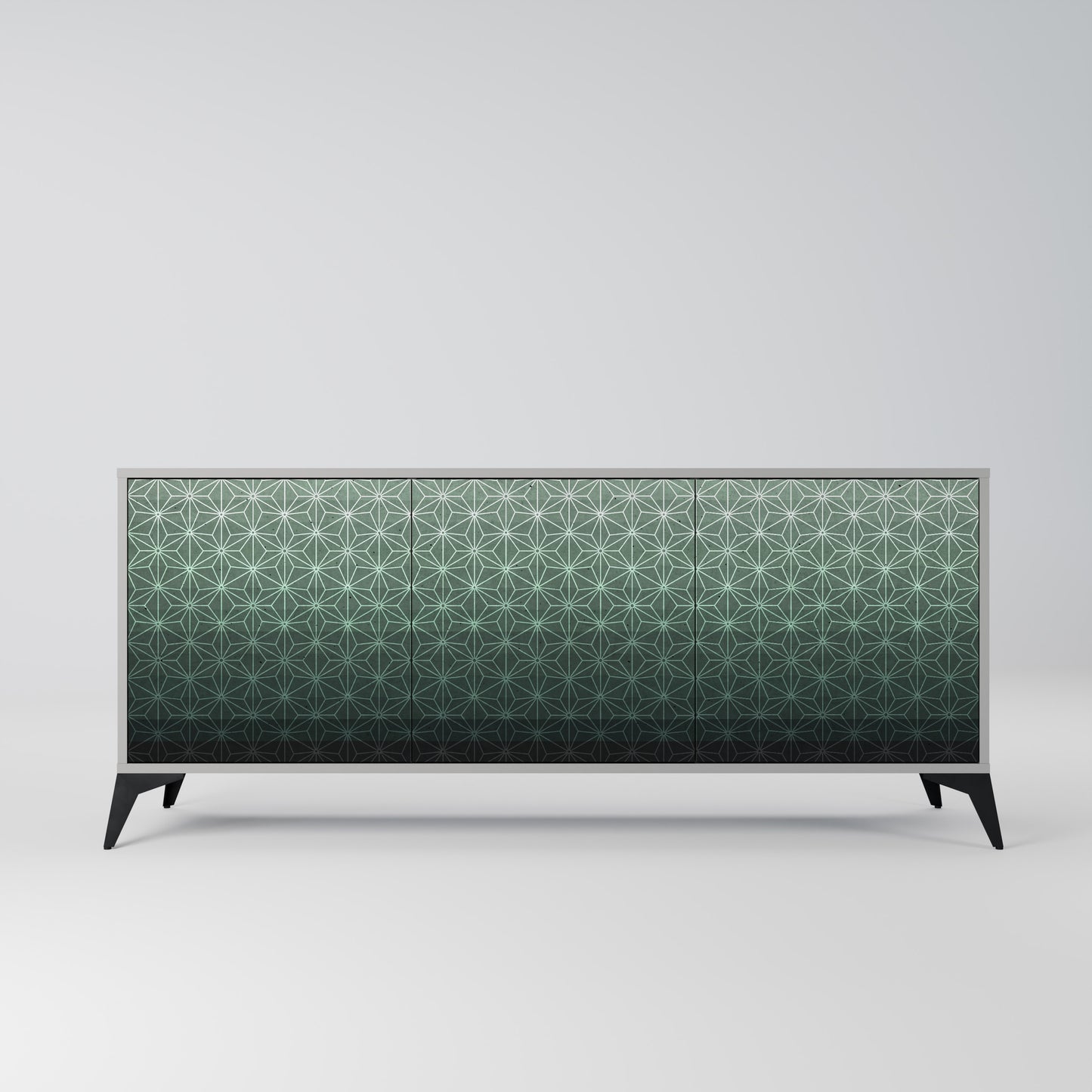 ORNAMENTAL GLIMMER 3-Door Sideboard in Grey Finish