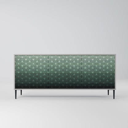 ORNAMENTAL GLIMMER 3-Door Sideboard in Grey Finish