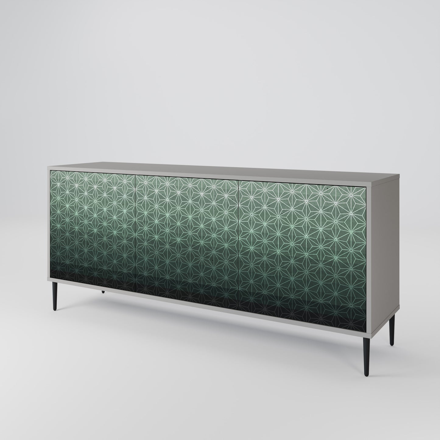 ORNAMENTAL GLIMMER 3-Door Sideboard in Grey Finish