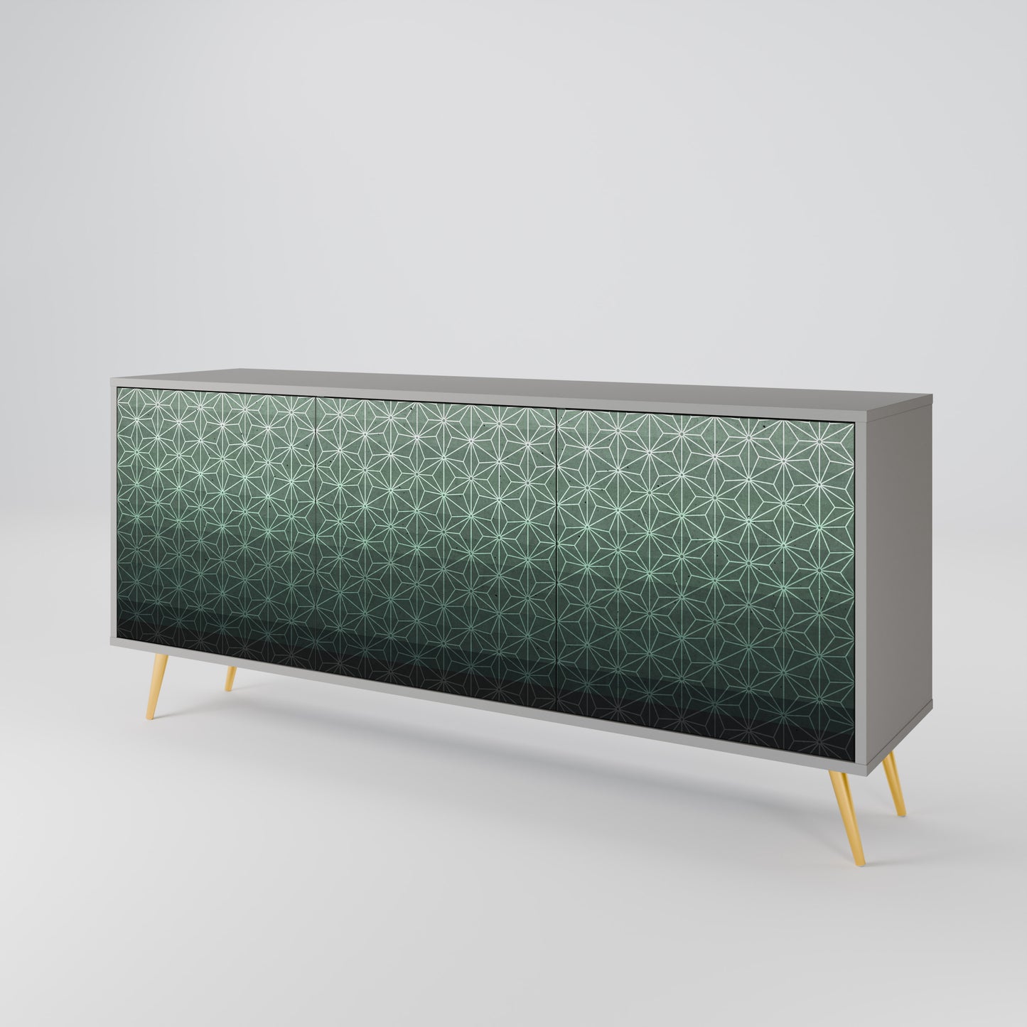 ORNAMENTAL GLIMMER 3-Door Sideboard in Grey Finish