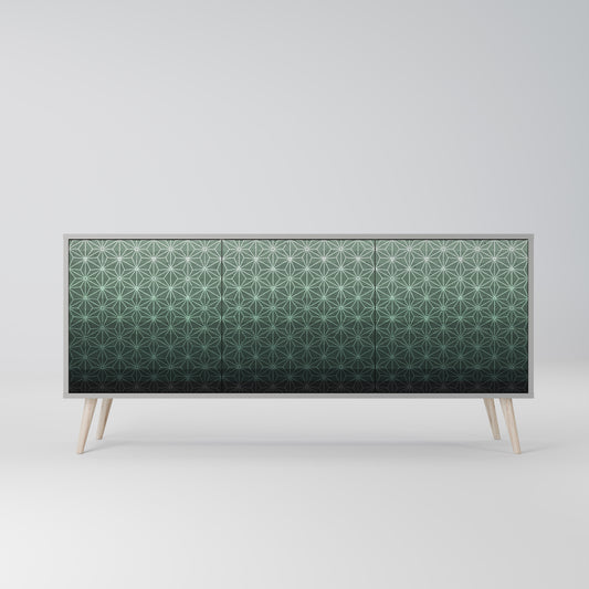 ORNAMENTAL GLIMMER 3-Door Sideboard in Grey Finish