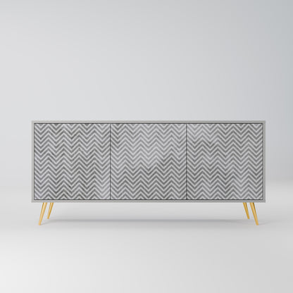 CONCRETE ZIG ZAG 3-Door Sideboard in Grey Finish