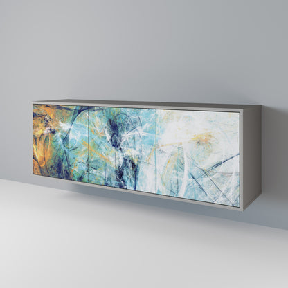 ABSTRACT THOUGHTS 3-Door Sideboard in Grey Finish