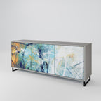 ABSTRACT THOUGHTS 3-Door Sideboard in Grey Finish