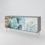 ABSTRACT THOUGHTS 3-Door Sideboard in Grey Finish