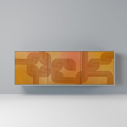 STRENGTHENING RELATION 3-Door Sideboard in Grey Finish