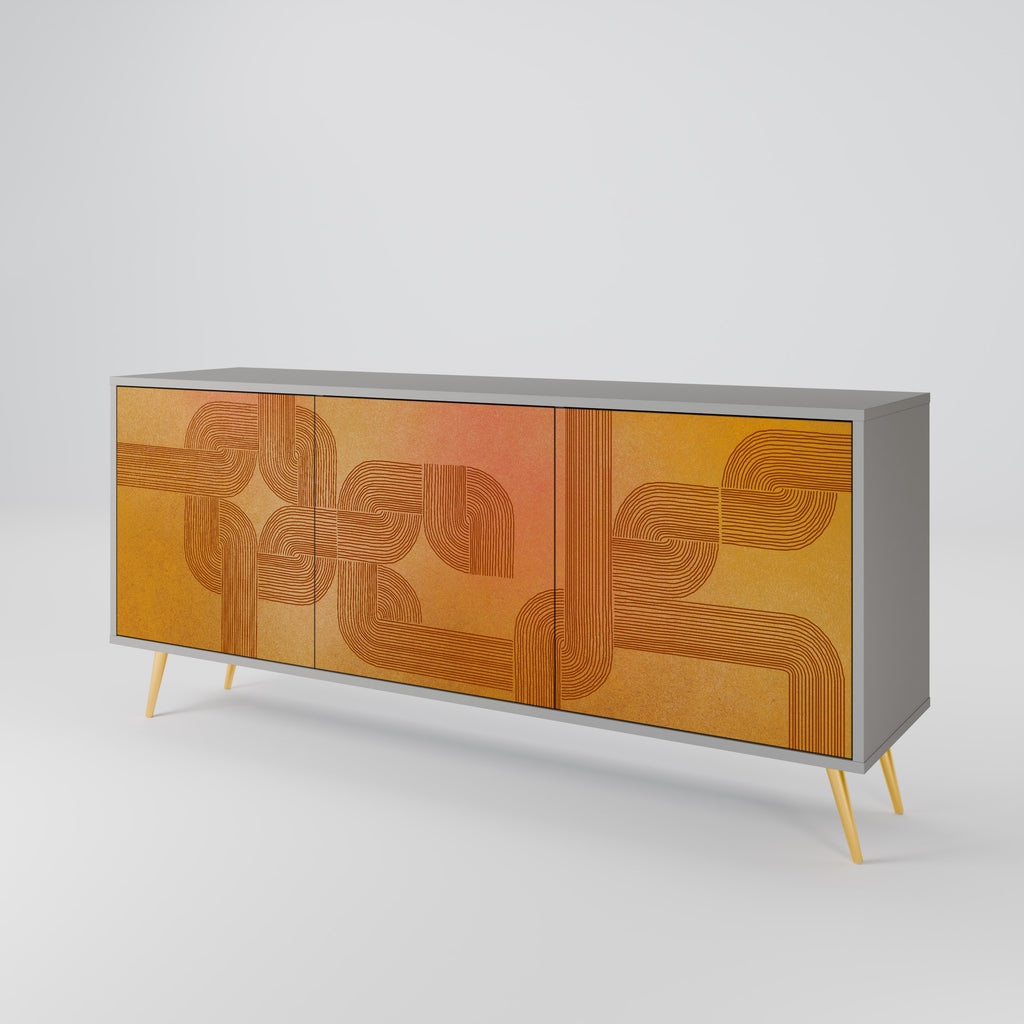 STRENGTHENING RELATION 3-Door Sideboard in Grey Finish