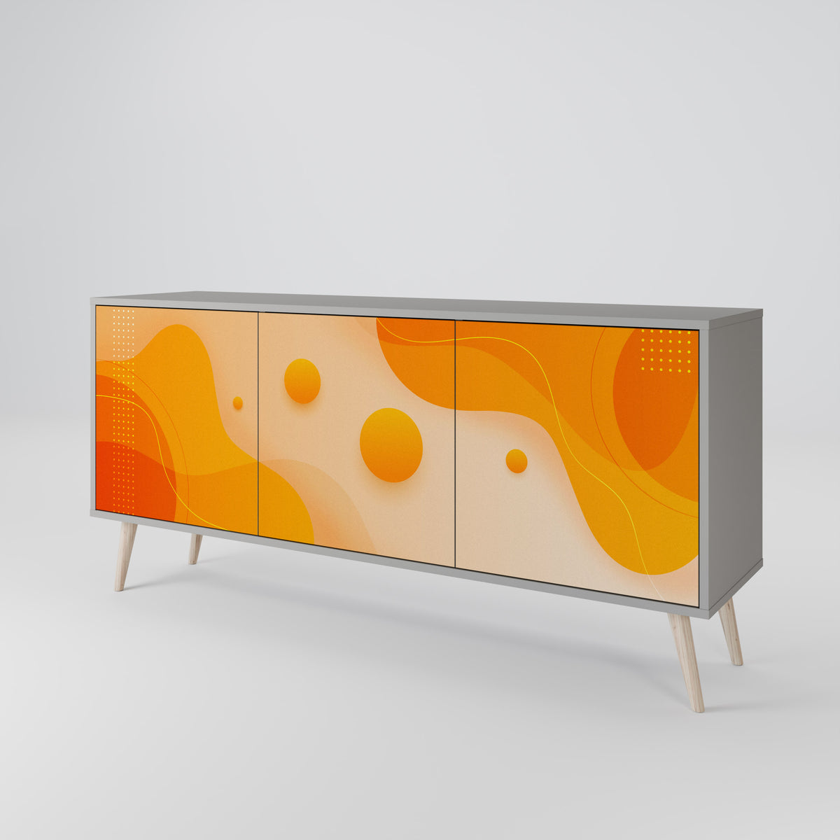 ORANGE ARRANGEMENT Skänk med tre dörrar